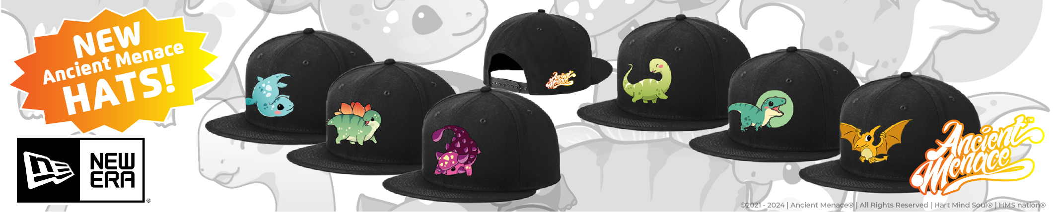 buy Ancient Menace Gamer Hats with dinosaurs