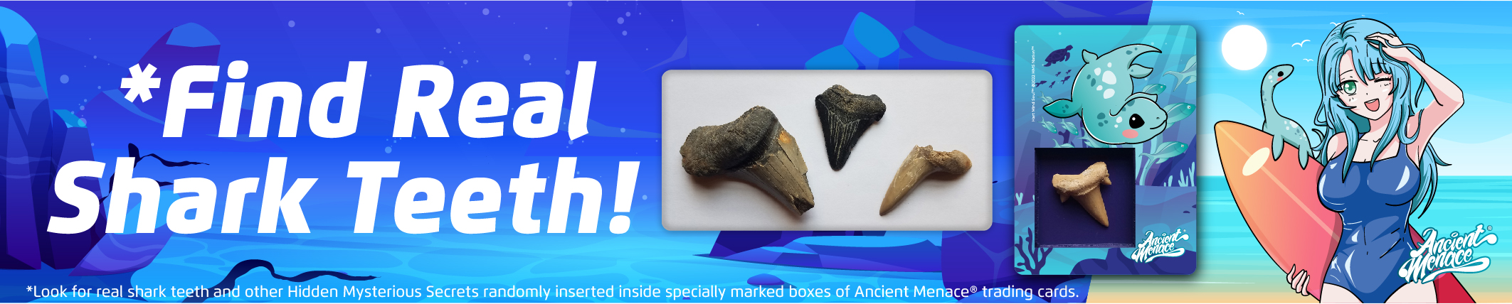 Ancient Menace Trading Cards Find Real fossils and Shark Teeth